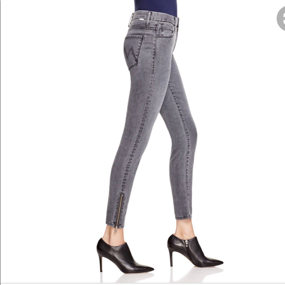 MOTHER HIGH WAISTED LOOKER ANKLE ZIP JEANS